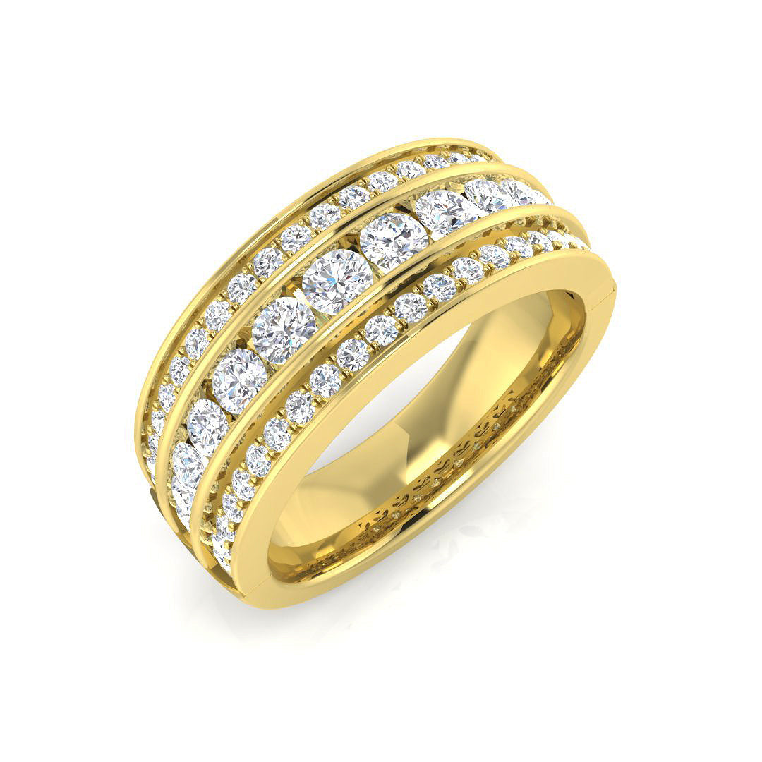Pave Diamond Ring 0.75ct – XYR12413A – 18k Yellow Gold