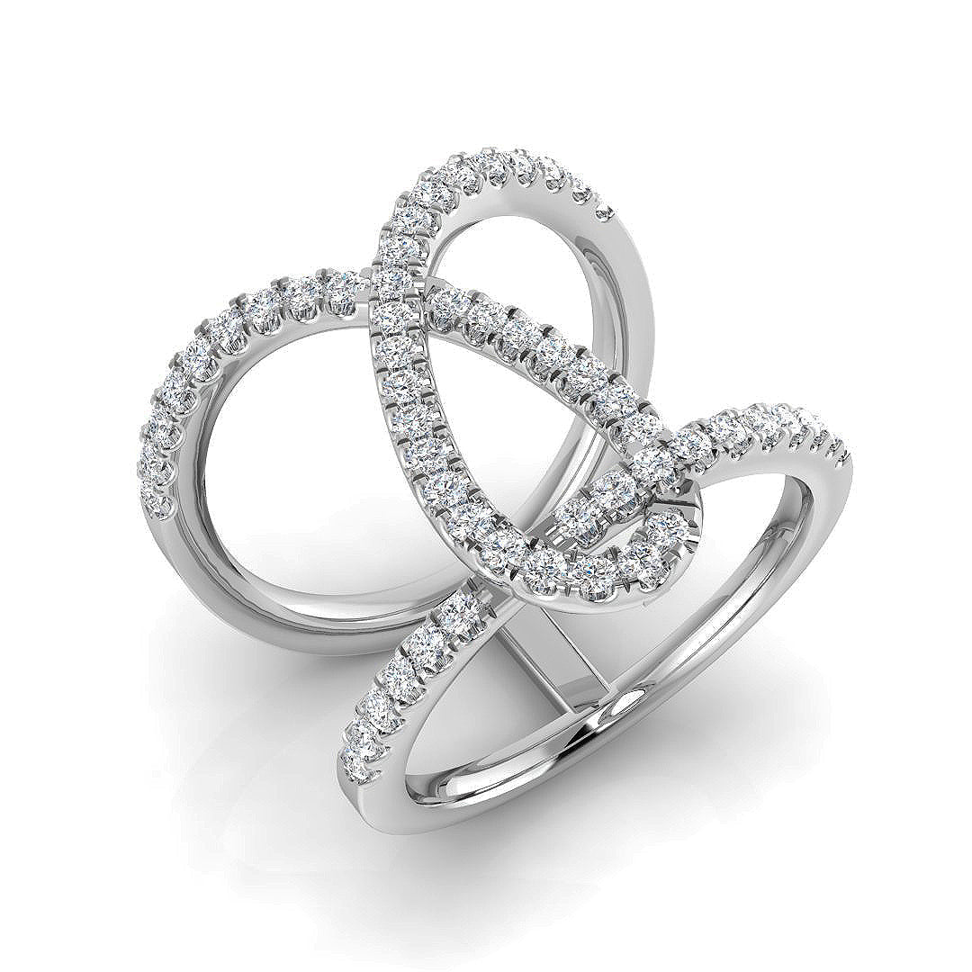 Fancy Diamond Ring 0.54ct – XYR12510 – 18k White Gold