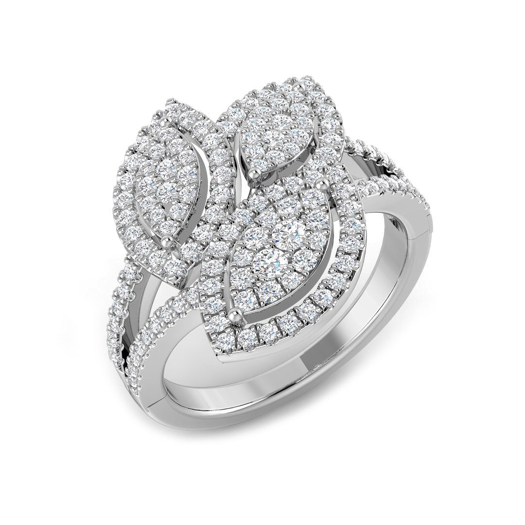 Cluster Diamond Ring 0.69ct – XYR12548 – 18k White Gold