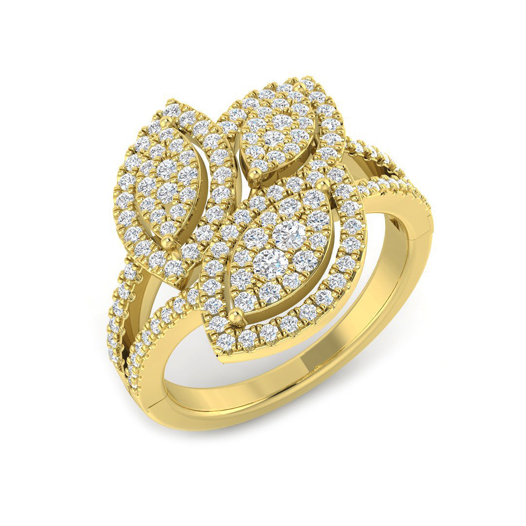 Cluster Diamond Ring 0.69ct – XYR12548 – 18k Yellow Gold