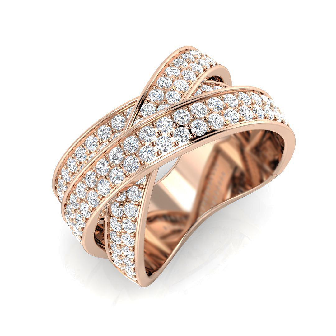Pave Diamond Ring 1.63ct – XYR12612 – 18k Rose Gold