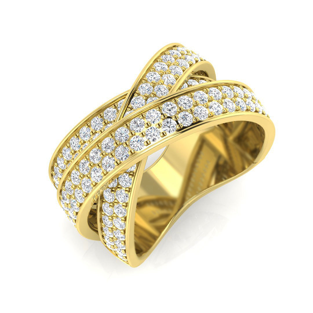 Pave Diamond Ring 1.63ct – XYR12612 – 18k Yellow Gold