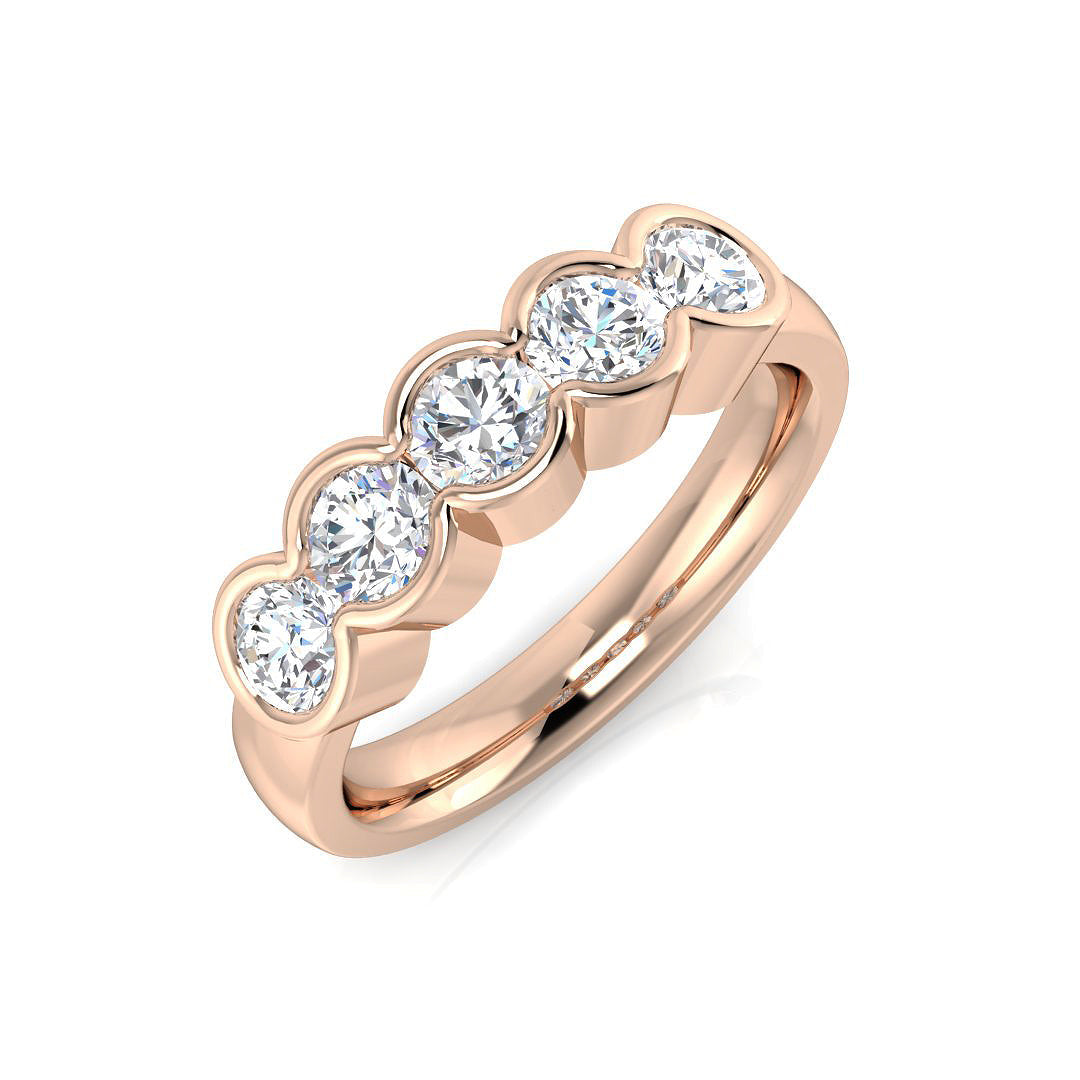 Five Stone Diamond Ring 0.2ct–1.26ct – SR1817 – 18k Rose Gold