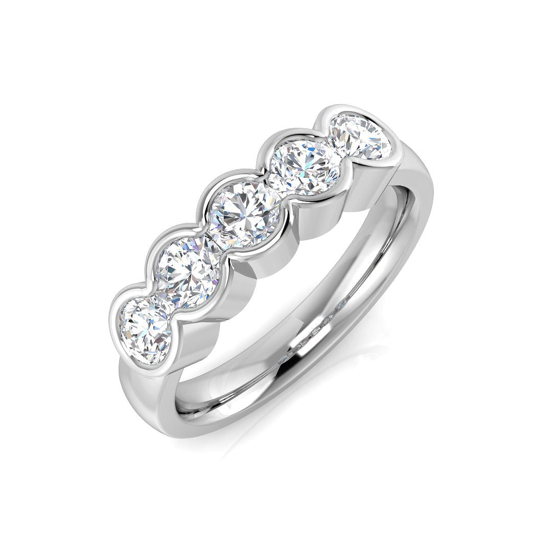 Five Stone Diamond Ring 0.2ct–1.26ct – SR1817 – 18k White Gold