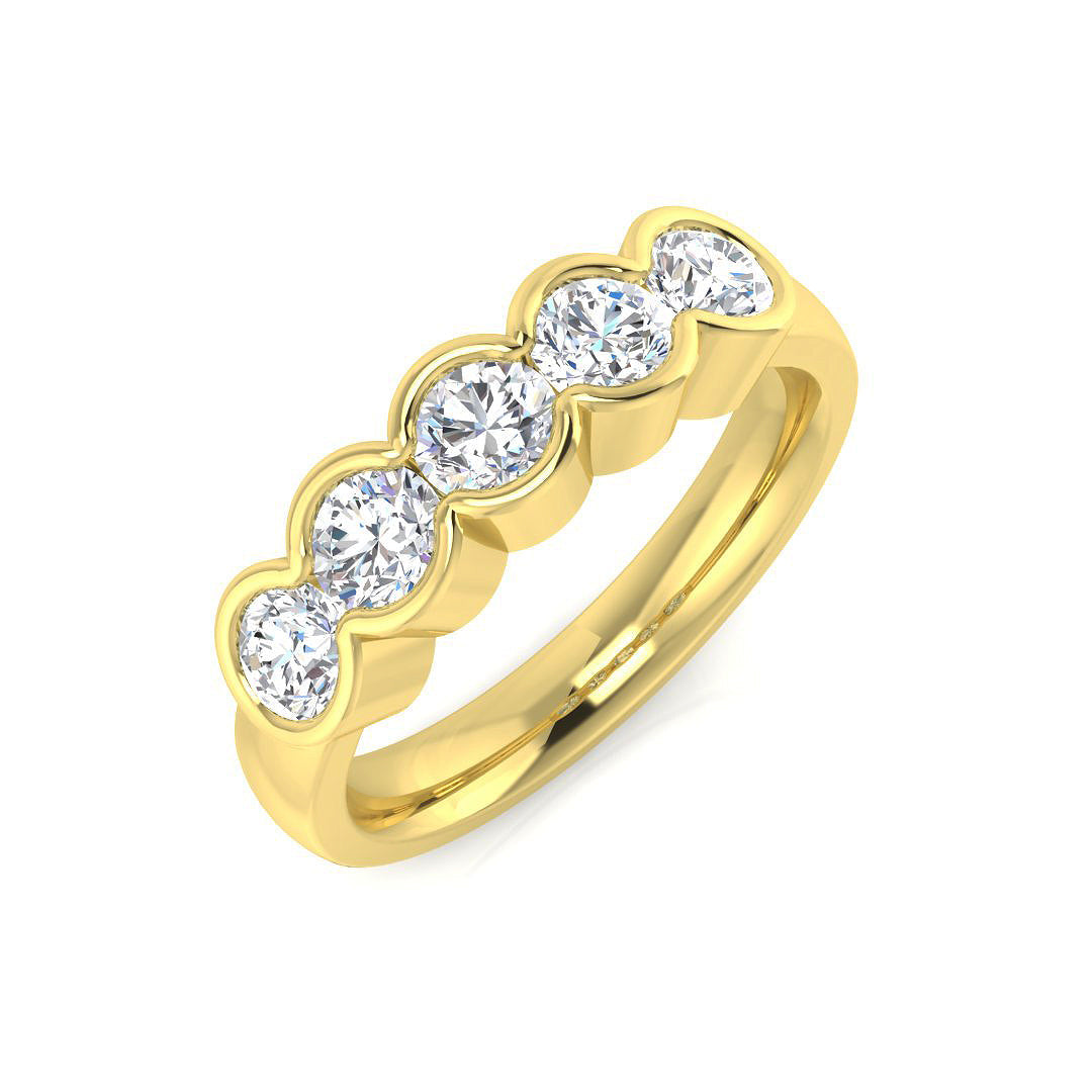 Five Stone Diamond Ring 0.2ct–1.26ct – SR1817 – 18k Yellow Gold