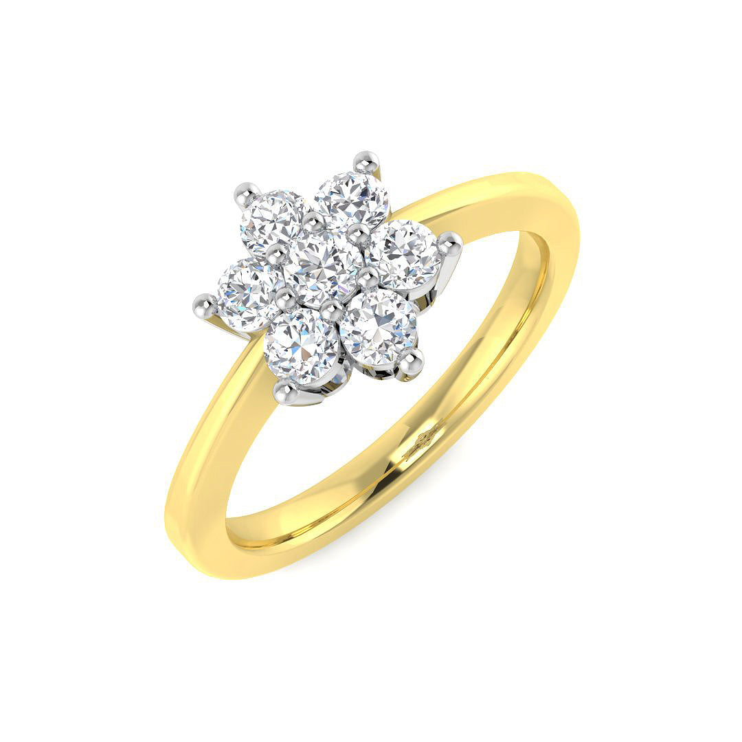 Multi Stone Diamond Ring 0.52ct–0.53ct – XYR5162 – 18k Yellow Gold