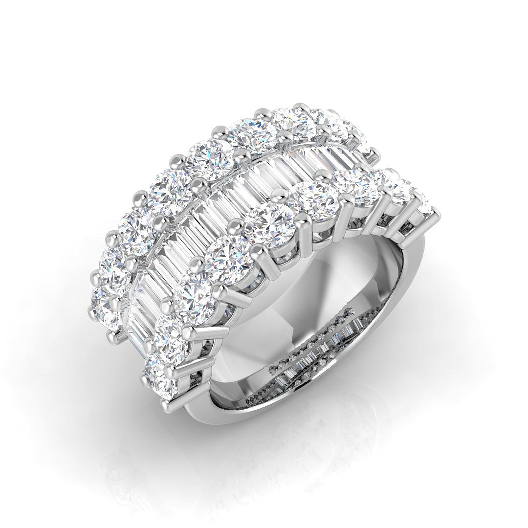 Baguette & Brilliant Diamond Ring 1.16ct–3.32ct – SL4183 – 18k White Gold