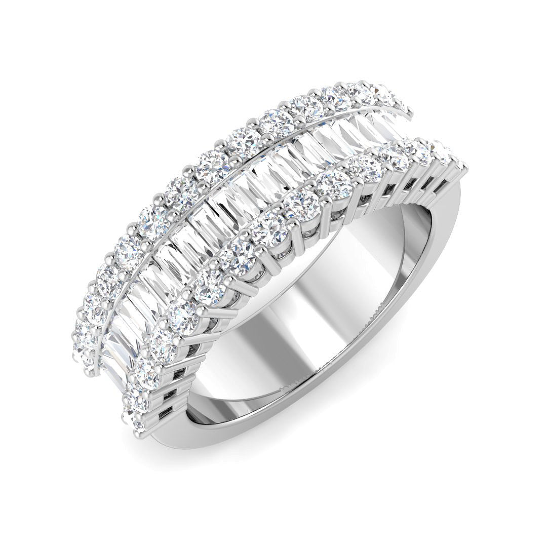 Baguette & Brilliant Diamond Ring 1.16ct–3.32ct – SL4183 – 18k White Gold