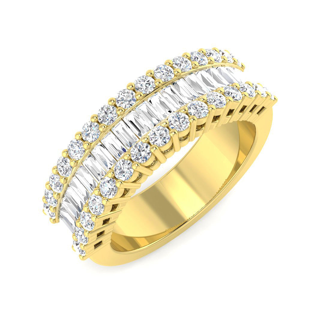 Baguette & Brilliant Diamond Ring 1.16ct–3.32ct – SL4183 – 18k Yellow Gold