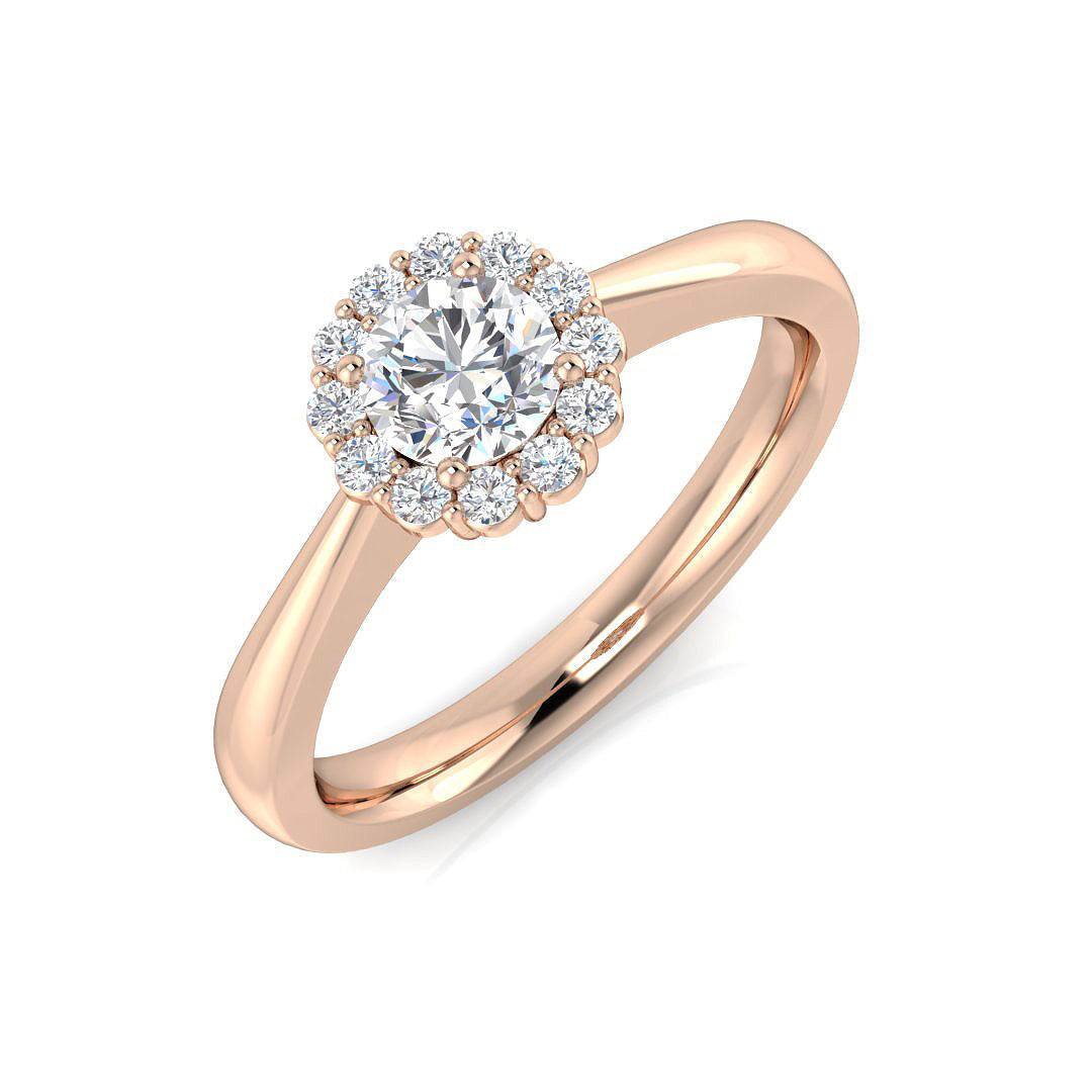 Halo Diamond Ring 0.54ct – XYR6182 – 18k Rose Gold