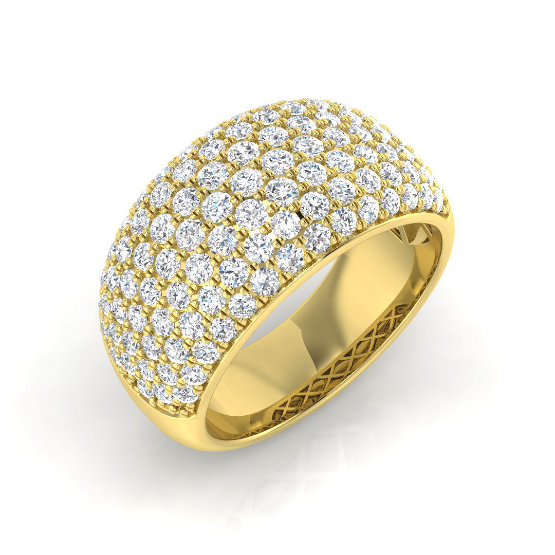 Pave Diamond Ring 0.99ct–2.42ct – SL5163 – 18k Yellow Gold