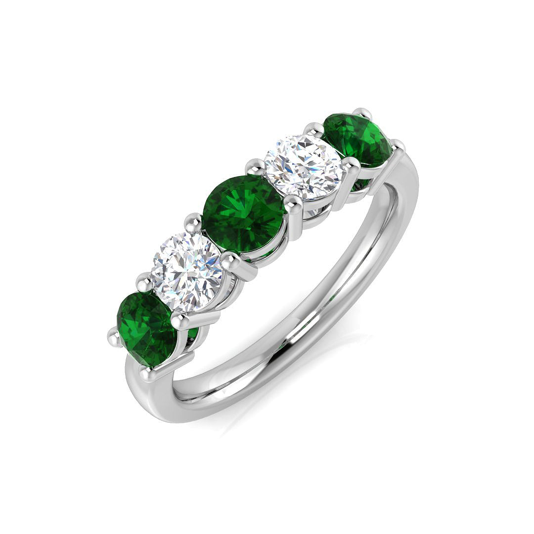 Five Stone Diamond Ring 0.55ct–2.16ct – SL8942~EM – 18k White Gold