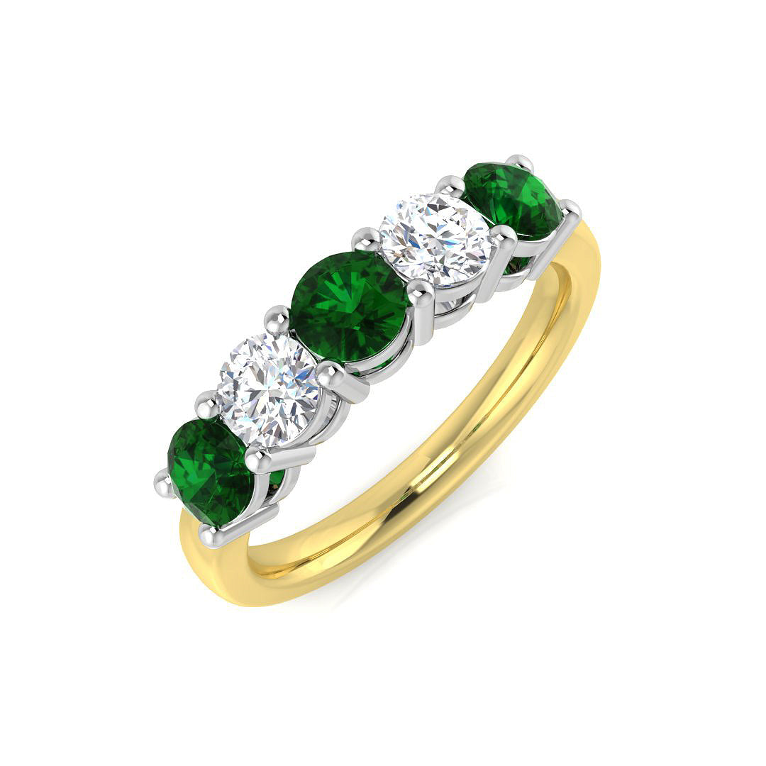Five Stone Diamond Ring 0.55ct–2.16ct – SL8942~EM – 18k Yellow Gold