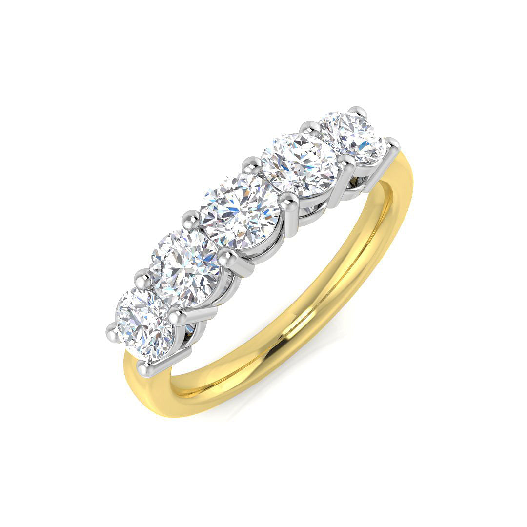 Five Stone Diamond Ring 1.58ct – SR827 – 18k Yellow Gold