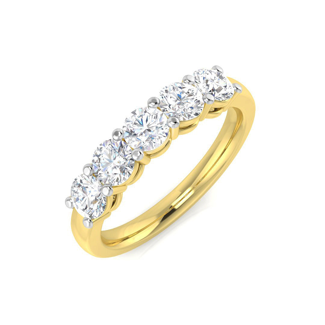 Five Stone Diamond Ring 1.06ct–1.21ct – XYR6299 – 18k Yellow Gold