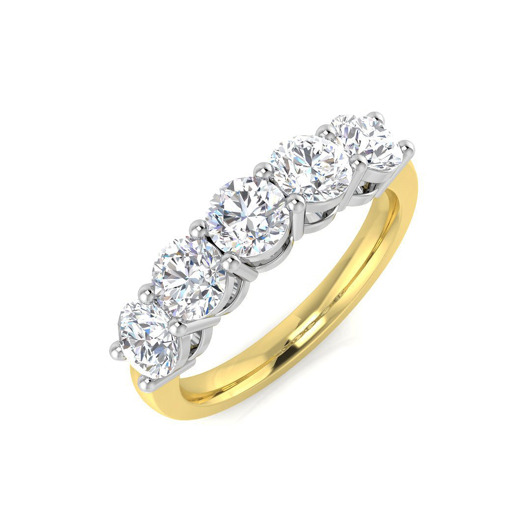 Five Stone Diamond Ring 1.9ct–1.91ct – SR659 – 18k Yellow Gold