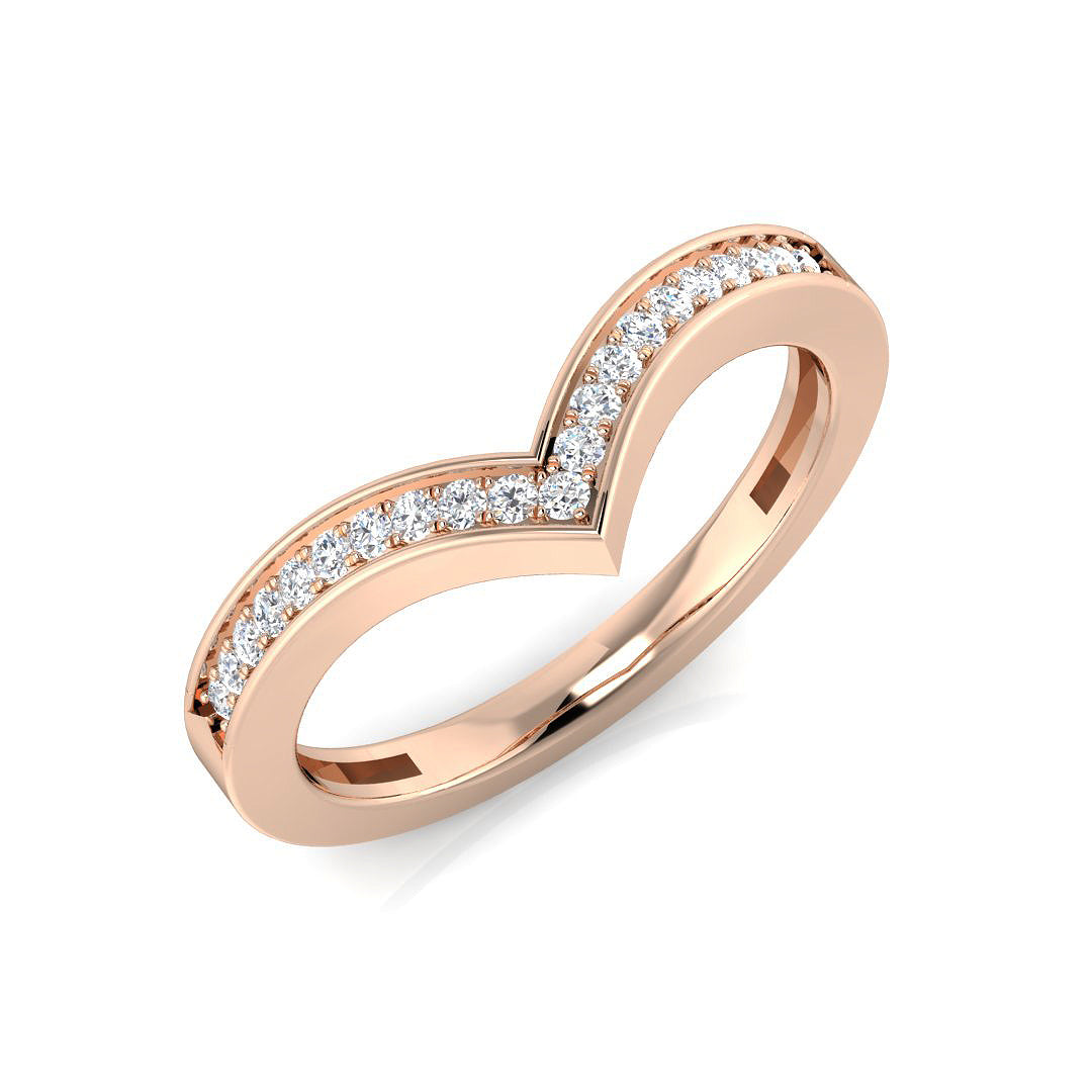 Wishbone Diamond Ring 0.1ct–0.25ct – SL7292 – 18k Rose Gold