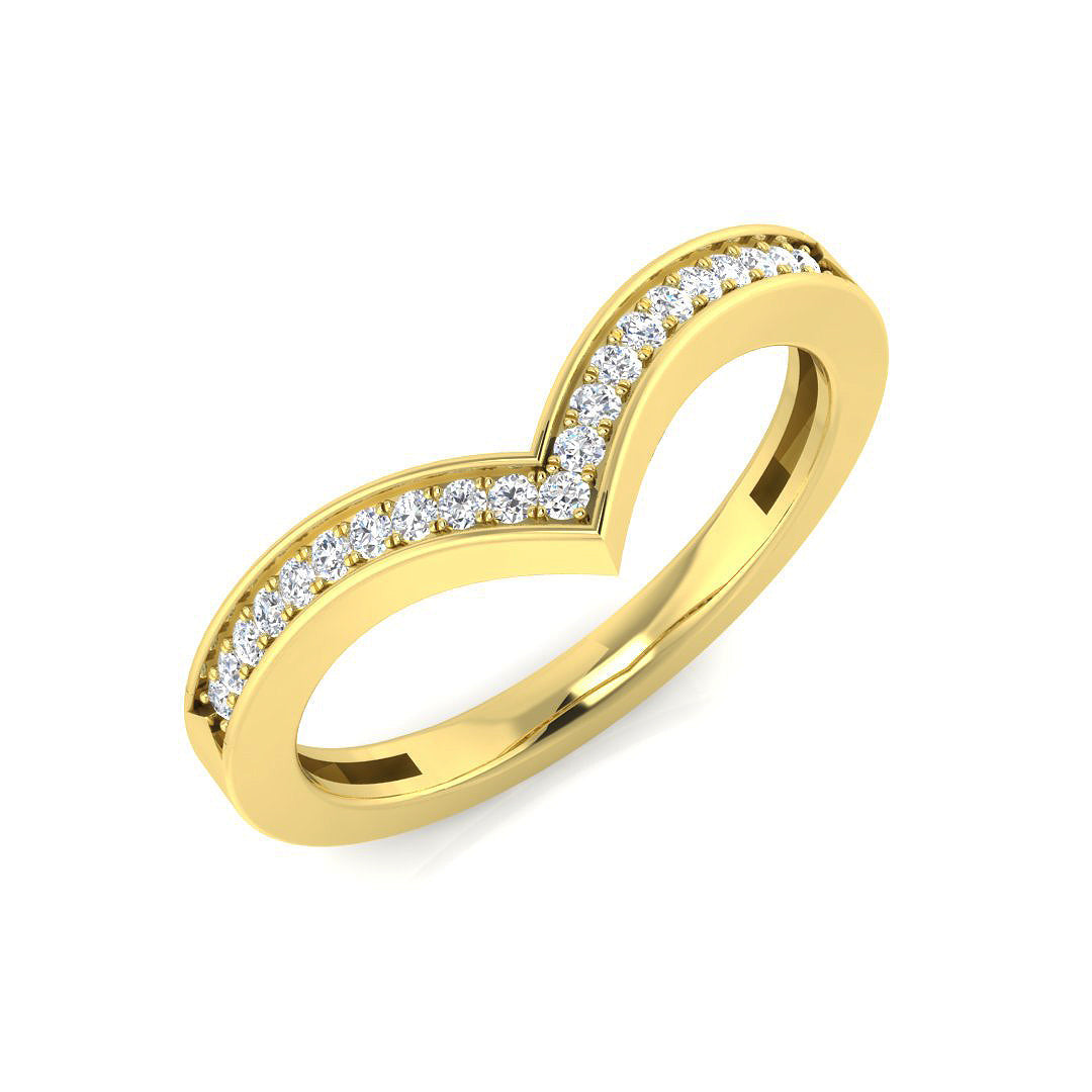 Wishbone Diamond Ring 0.1ct–0.25ct – SL7292 – 18k Yellow Gold