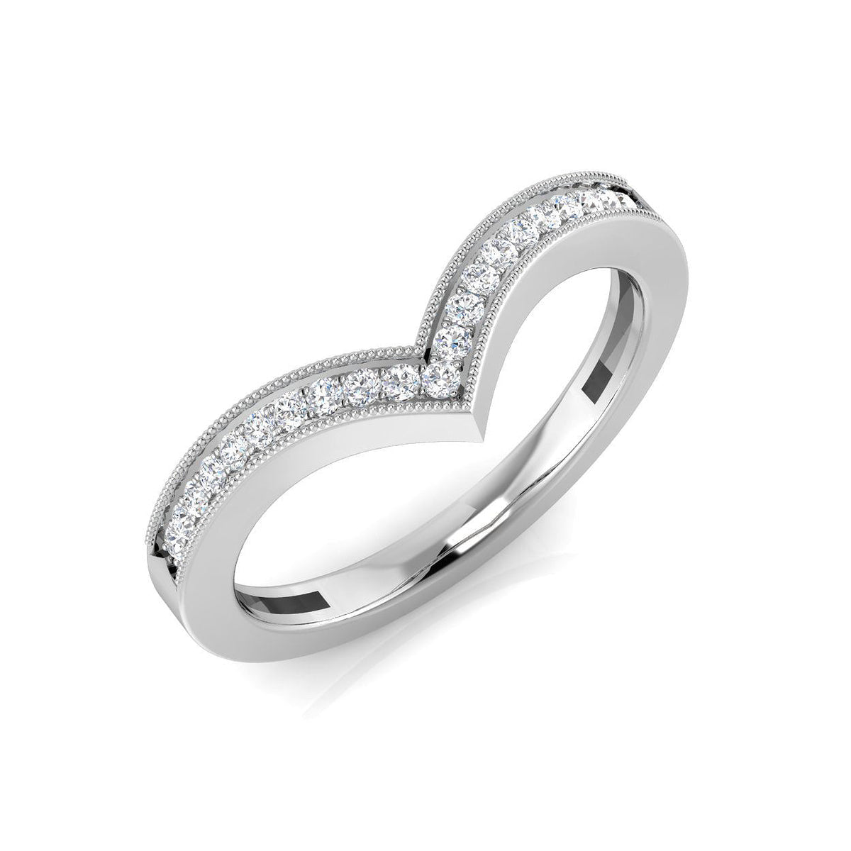 Wishbone Diamond Ring 0.1ct–0.25ct – SL7292 – 18k White Gold
