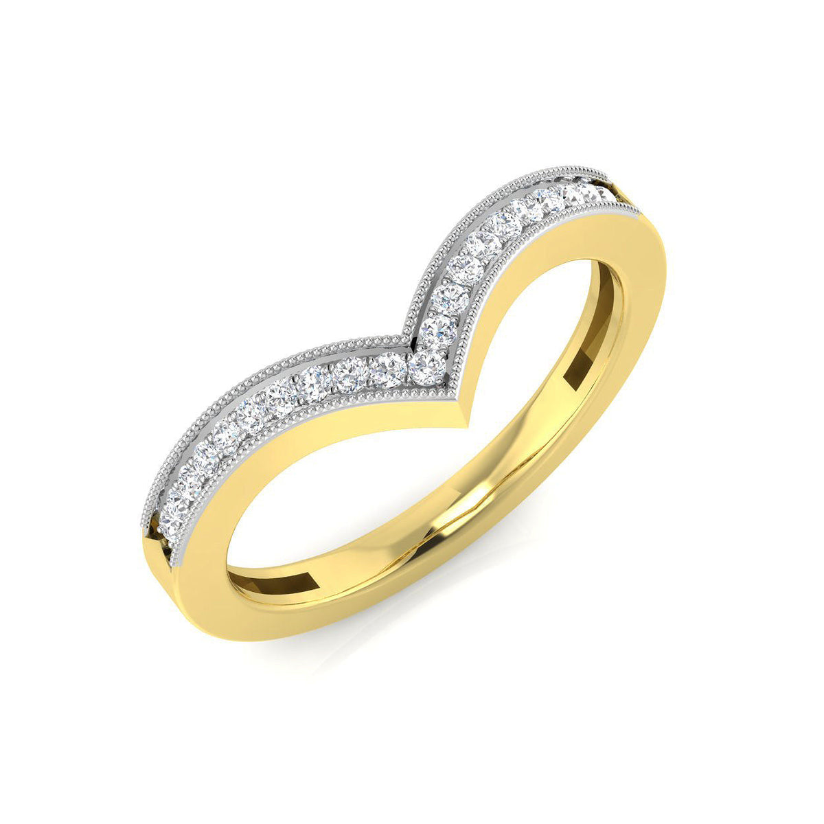 Wishbone Diamond Ring 0.1ct–0.25ct – SL7292 – 18k Yellow Gold