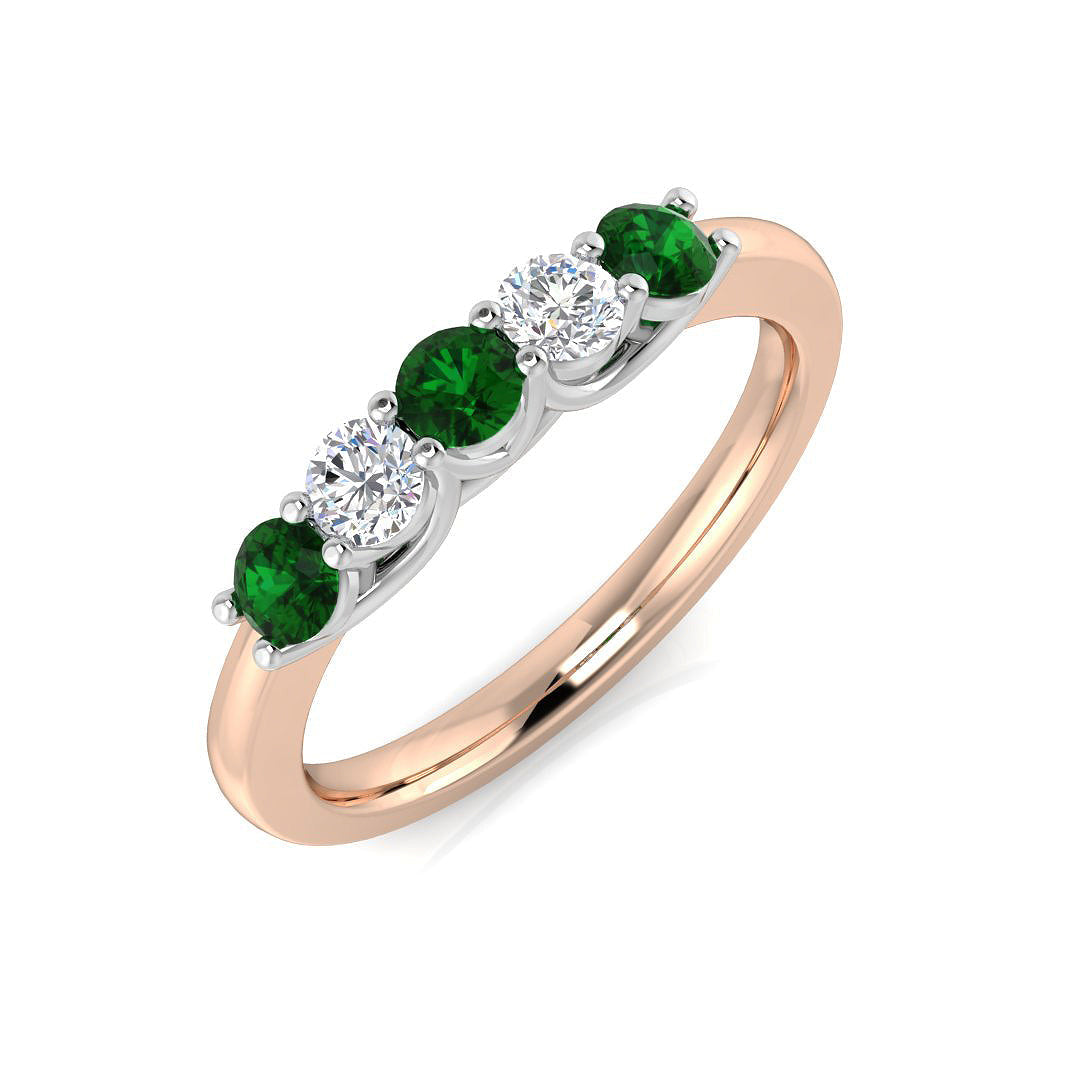 Five Stone Diamond Ring 0.48ct–1.11ct – XYR6745~EM – 18k Yellow Gold