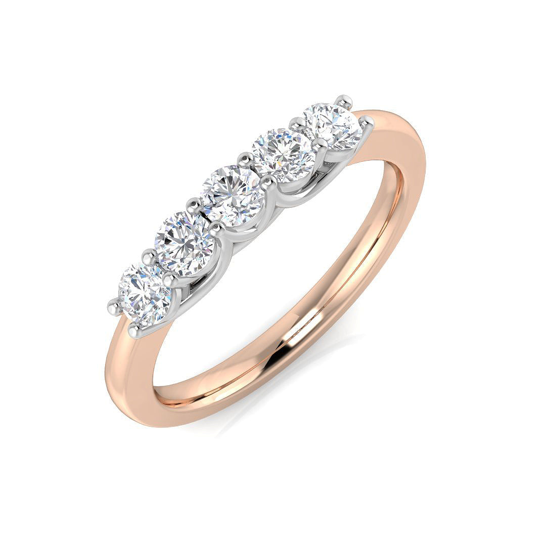 Five Stone Diamond Ring 0.29ct–2.1ct – SL8480 – 18k Rose Gold