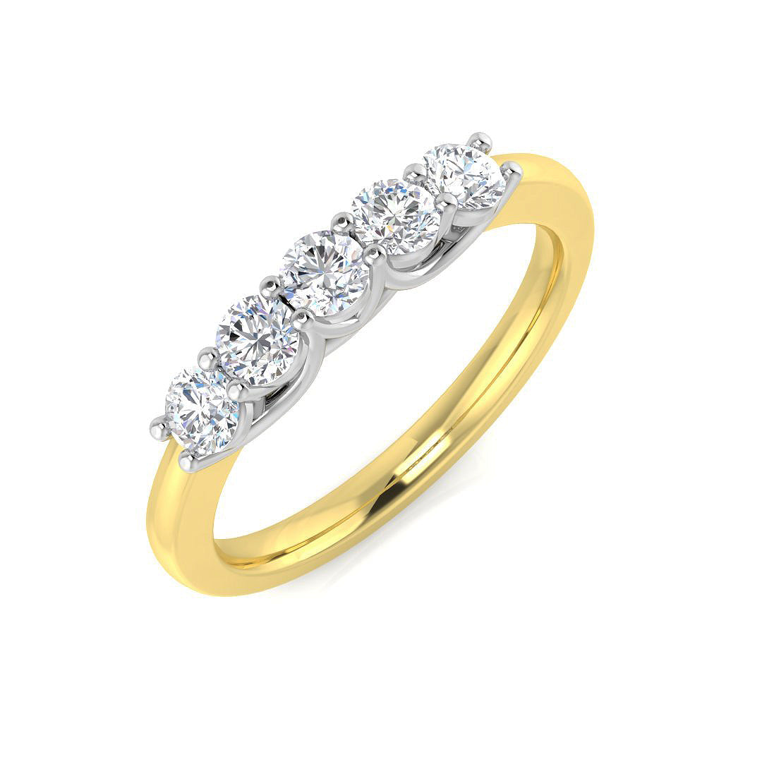 Five Stone Diamond Ring 0.29ct–2.1ct – SL8480 – 18k Yellow Gold