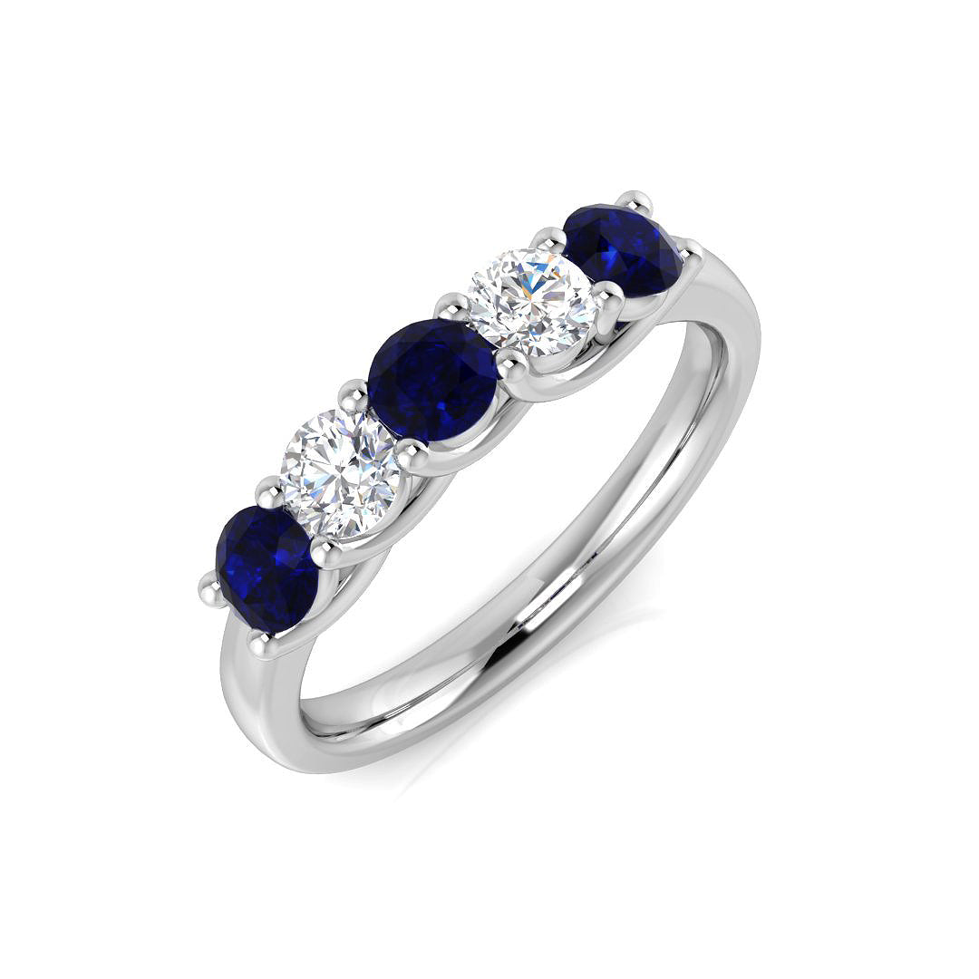 Five Stone Diamond Ring 0.31ct–0.87ct – XYR6744~BS – 18k White Gold