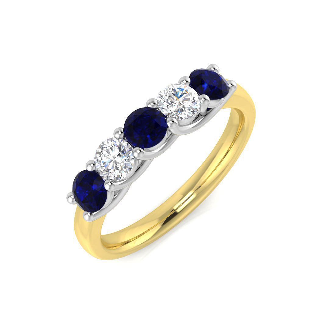 Five Stone Diamond Ring 0.31ct–0.87ct – XYR6744~BS – 18k Yellow Gold