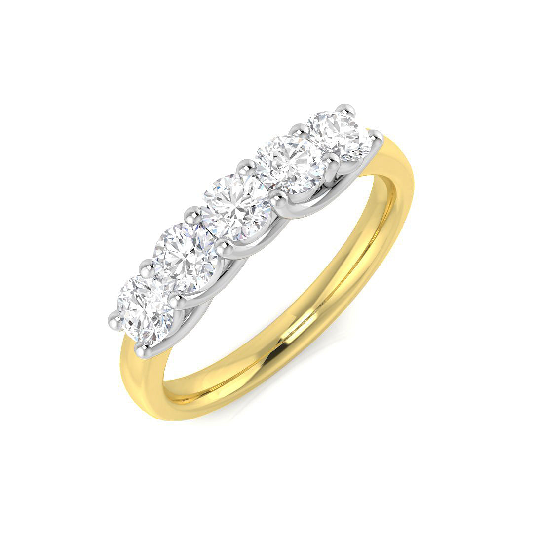 Five Stone Diamond Ring 0.29ct–2.1ct – SL8480 – 18k Yellow Gold