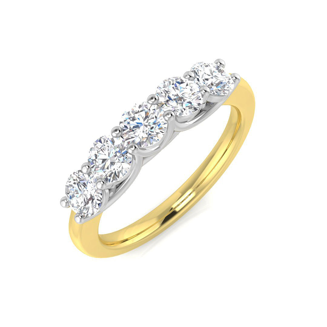 Five Stone Diamond Ring 0.29ct–2.1ct – SL8480 – 18k Yellow Gold