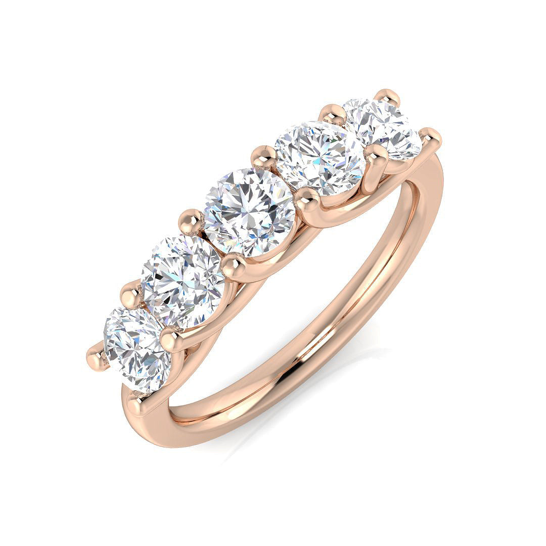Five Stone Diamond Ring 0.29ct–2.1ct – SL8480 – 18k Rose Gold