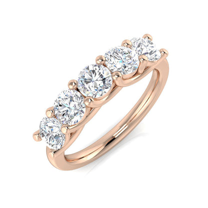 Five Stone Diamond Ring 0.29ct–2.1ct – SL8480 – 18k Rose Gold