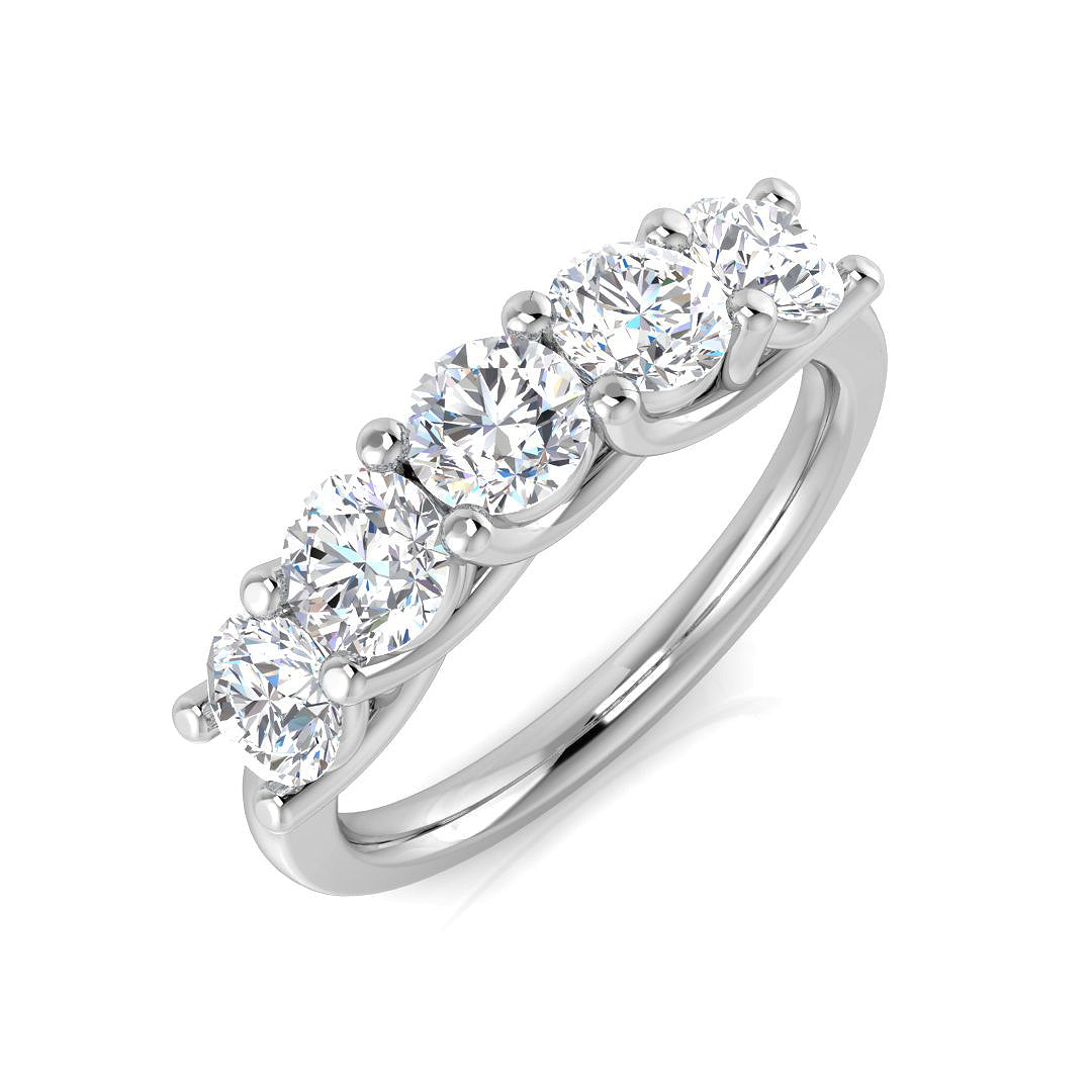 Five Stone Diamond Ring 0.29ct–2.1ct – SL8480 – 18k White Gold