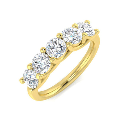 Five Stone Diamond Ring 0.29ct–2.1ct – SL8480 – 18k Yellow Gold