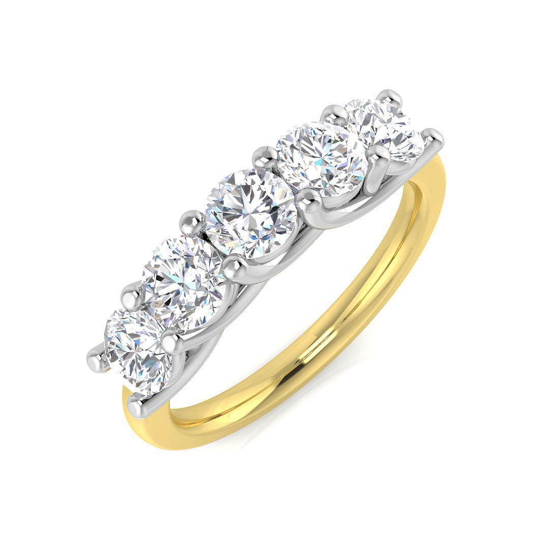 Five Stone Diamond Ring 0.29ct–2.1ct – SL8480 – 9k Yellow Gold