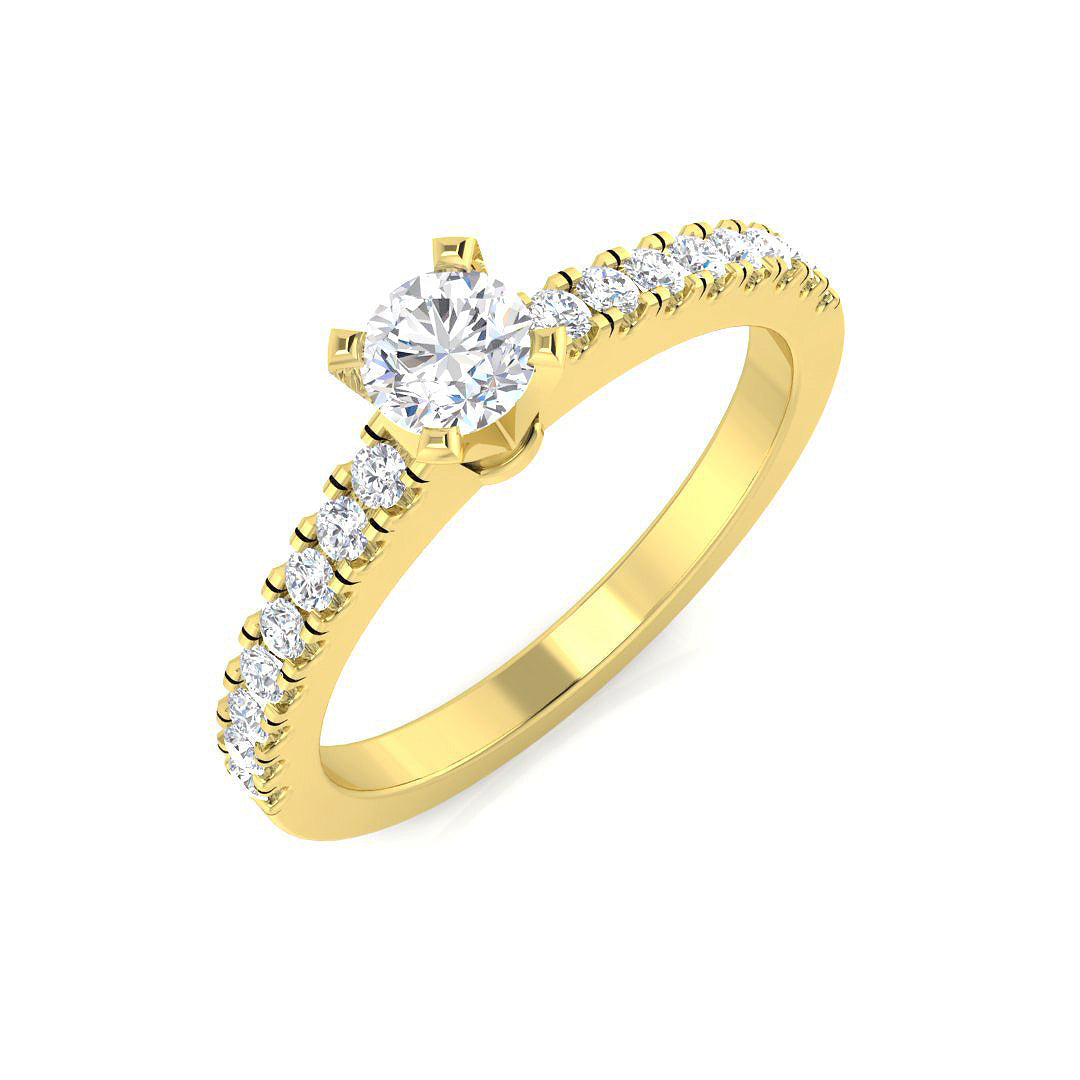 Engagement Diamond Ring 0.45ct – XYR7075 – 18k Yellow Gold