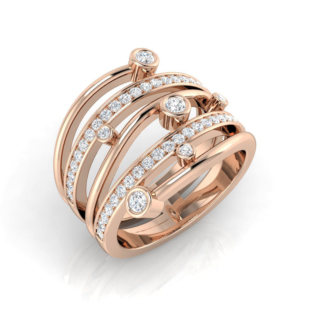 Bubble Diamond Ring 0.42ct – XYR8333 – 18k Rose Gold