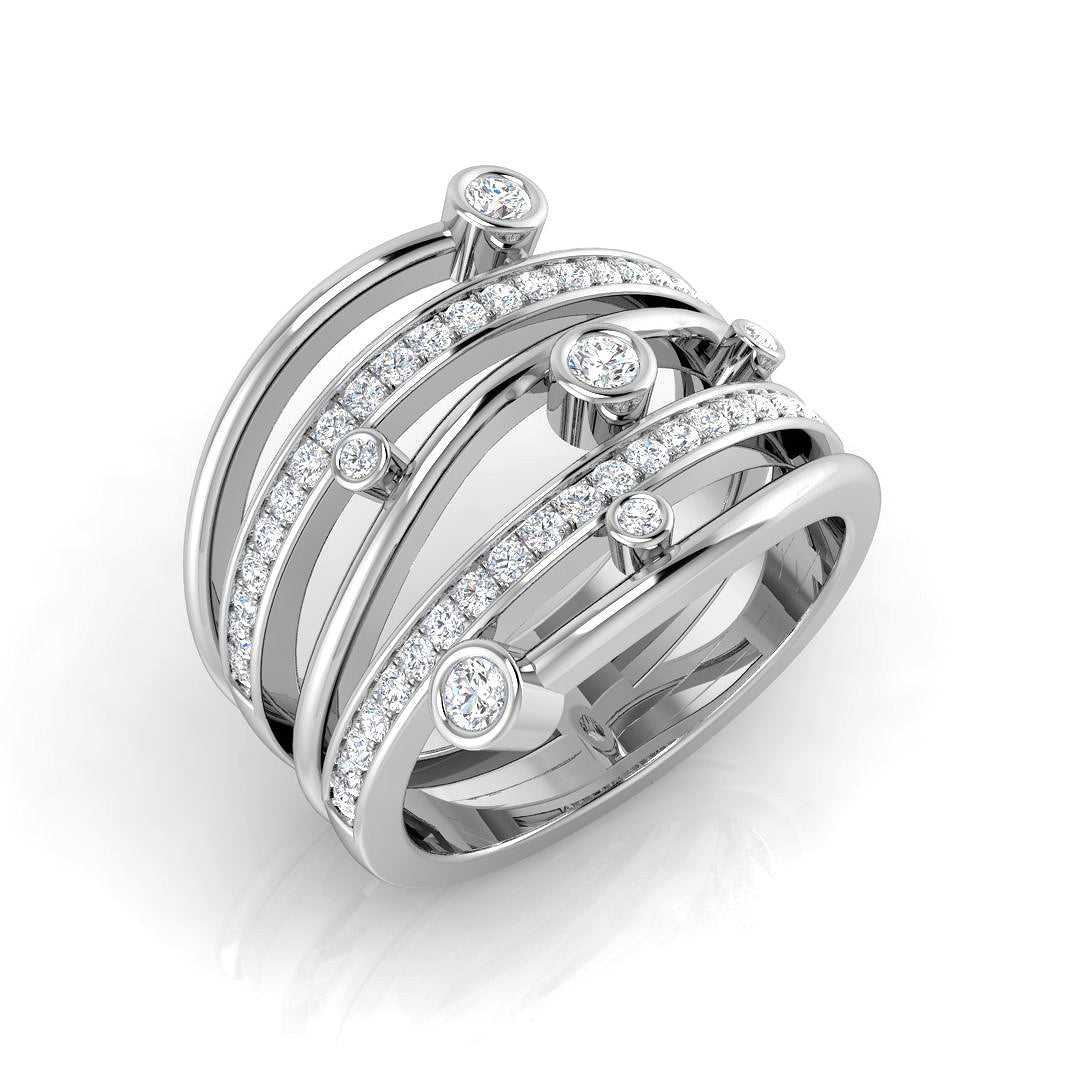 Bubble Diamond Ring 0.42ct – XYR8333 – 18k White Gold