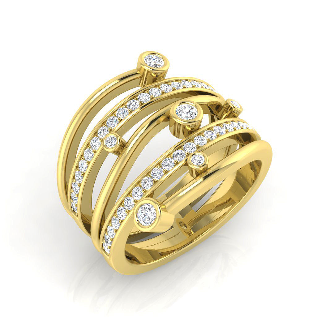 Bubble Diamond Ring 0.42ct – XYR8333 – 18k Yellow Gold