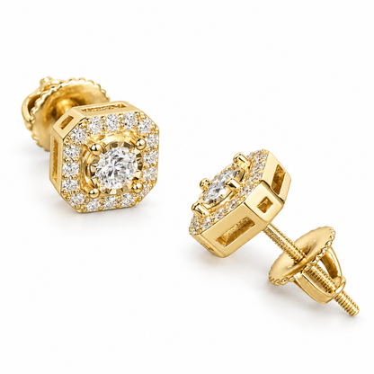 Lab Grown Diamond Screw Back Stud Earrings