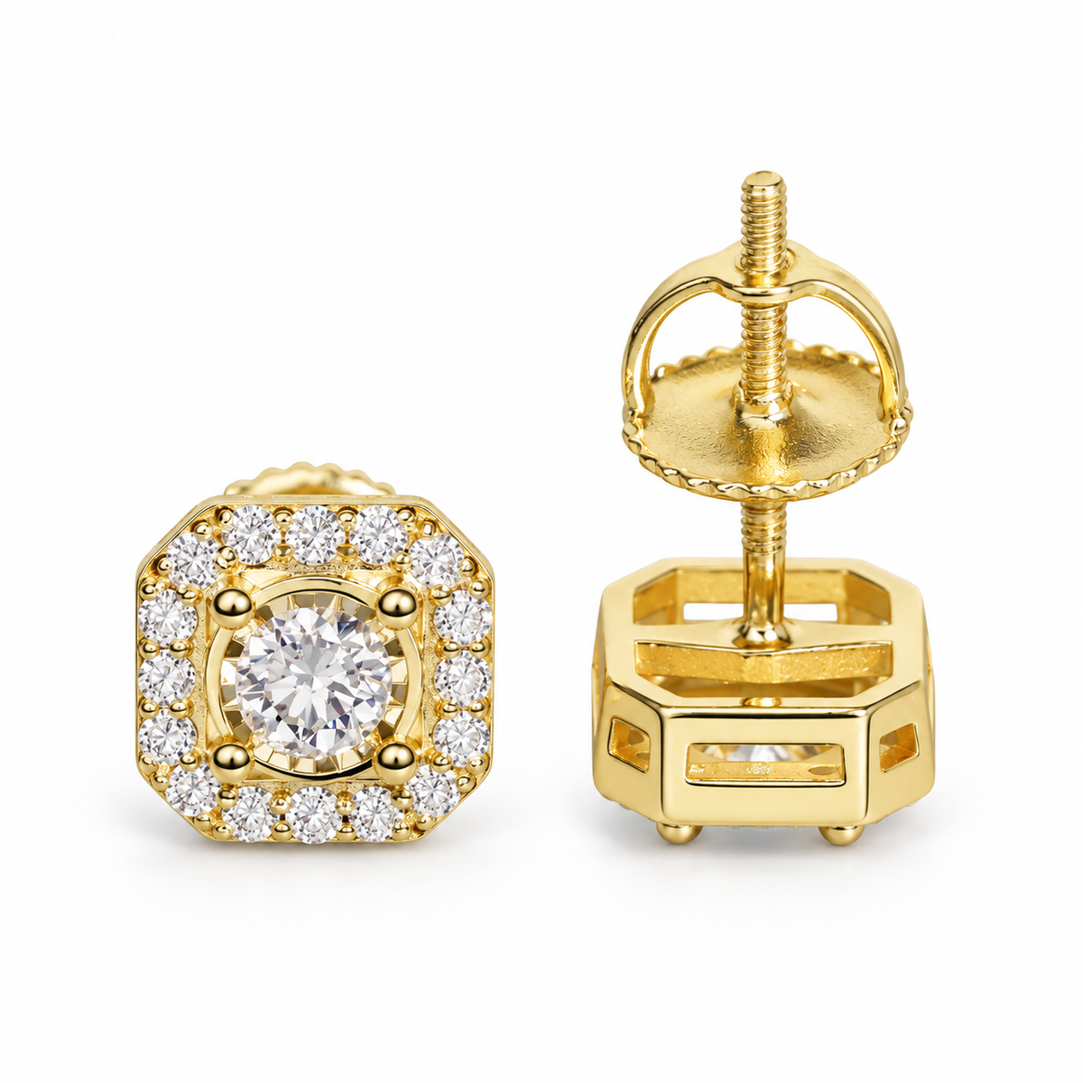 Lab Grown Diamond Screw Back Stud Earrings