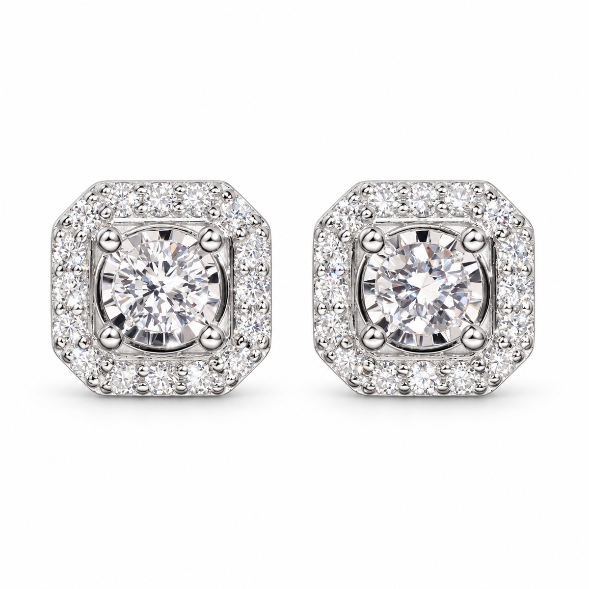 Lab Grown Diamond Screw Back Stud Earrings