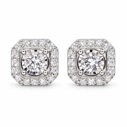 Lab Grown Diamond Screw Back Stud Earrings