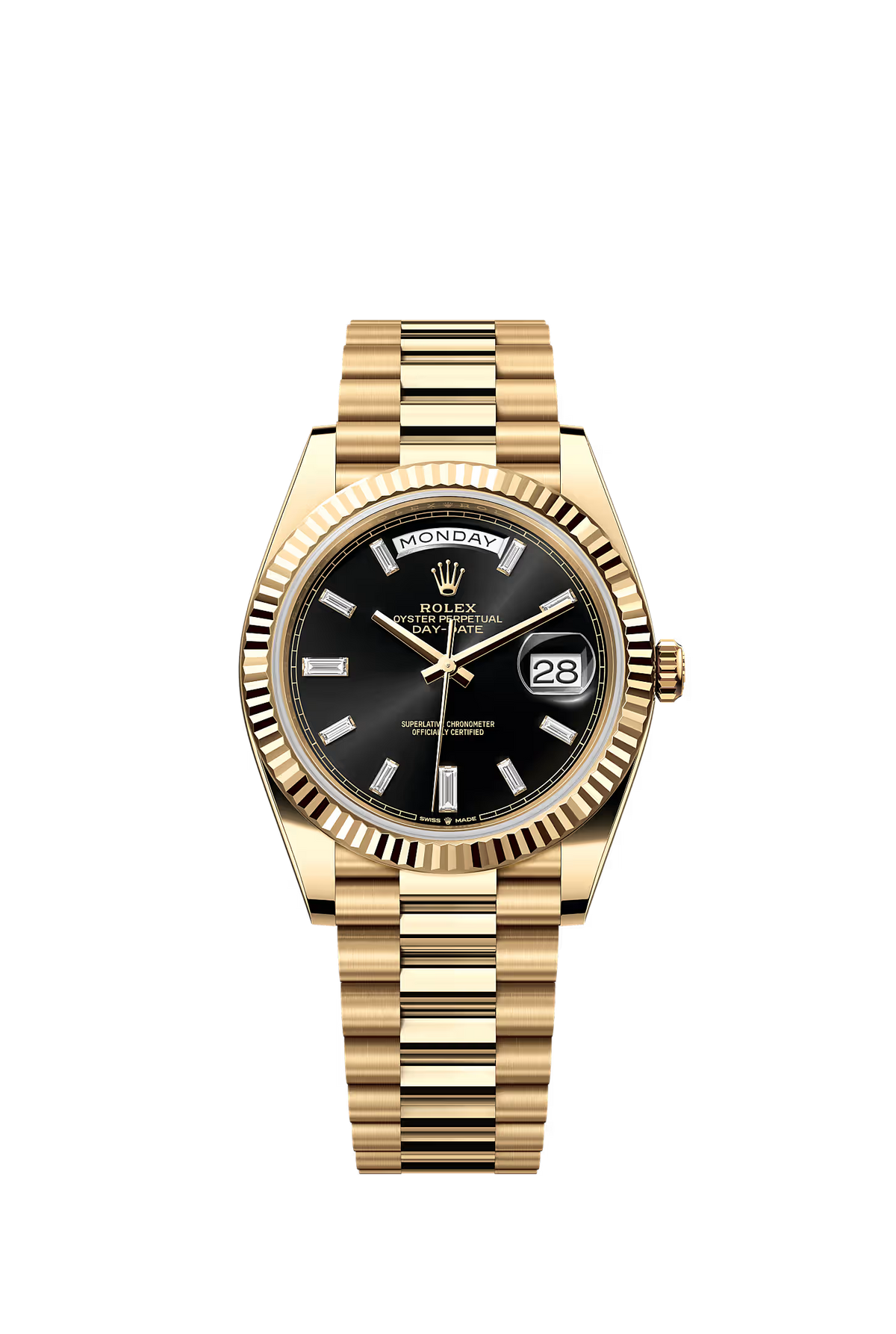 Rolex Day-Date 40 228236 — Black Baguette Diamond Dial
