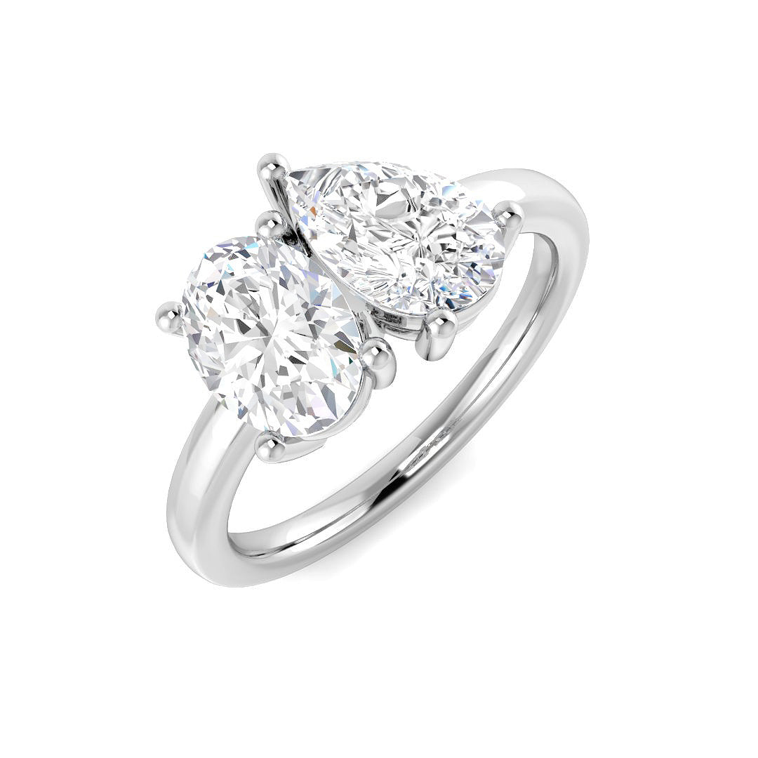 Two Stone Diamond Ring 0.83ct–2.07ct – SR3662 – 18k White Gold