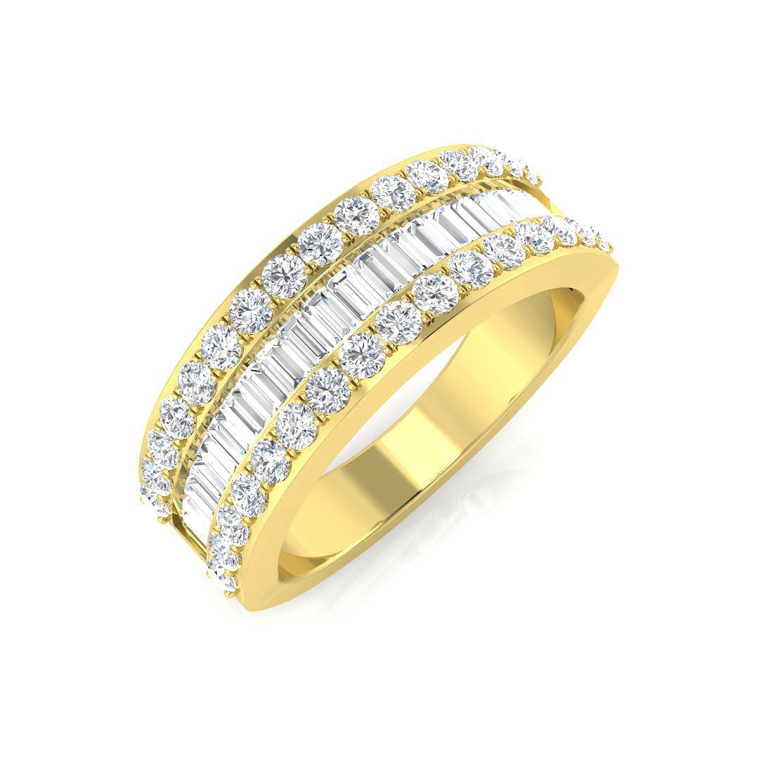 Baguette & Brilliant Diamond Ring 1.15ct–1.17ct – SL8783 – 18k Yellow Gold