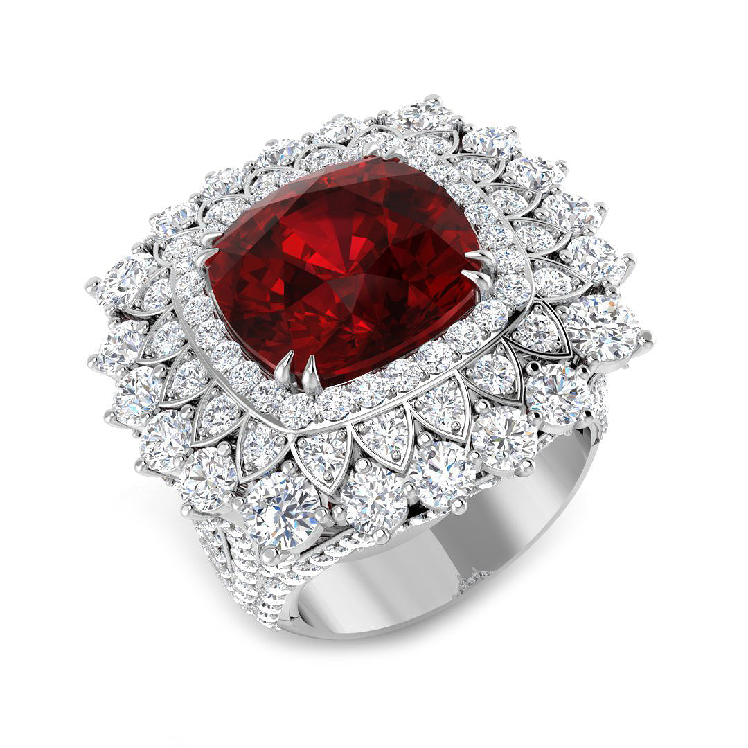 Fancy Lab-Grown Diamond Ring 13.87ct – SR4363~RY – 18k White Gold
