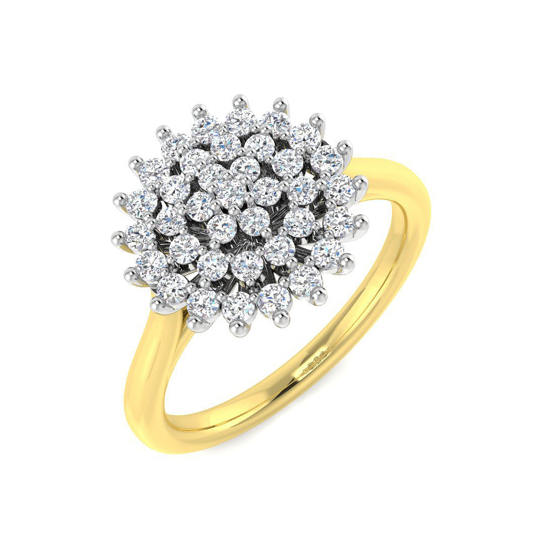 Cluster Diamond Ring 0.21ct–0.53ct – SR1350 – 18k Yellow Gold
