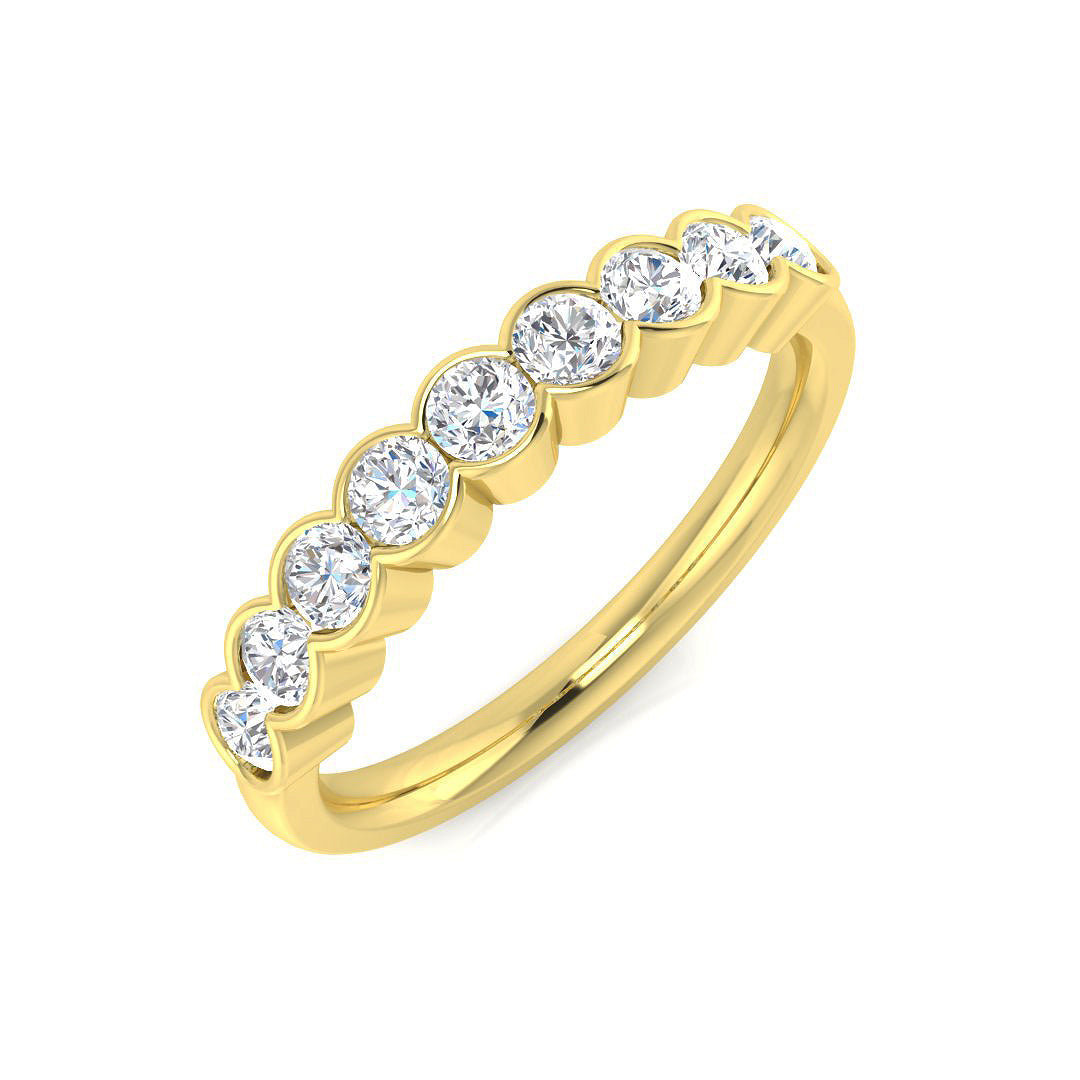 Half Eternity Diamond Ring 0.6ct–0.63ct – BJR0374 – 18k Yellow Gold